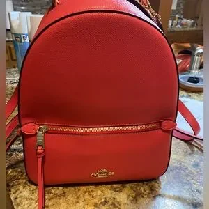 BRAND NEW CONDITION Coach coral backpack purse. Used maybe twice!!! NWT Coach Court Backpack In Maxi Signature Canvas CCK72 Tan  main image 4